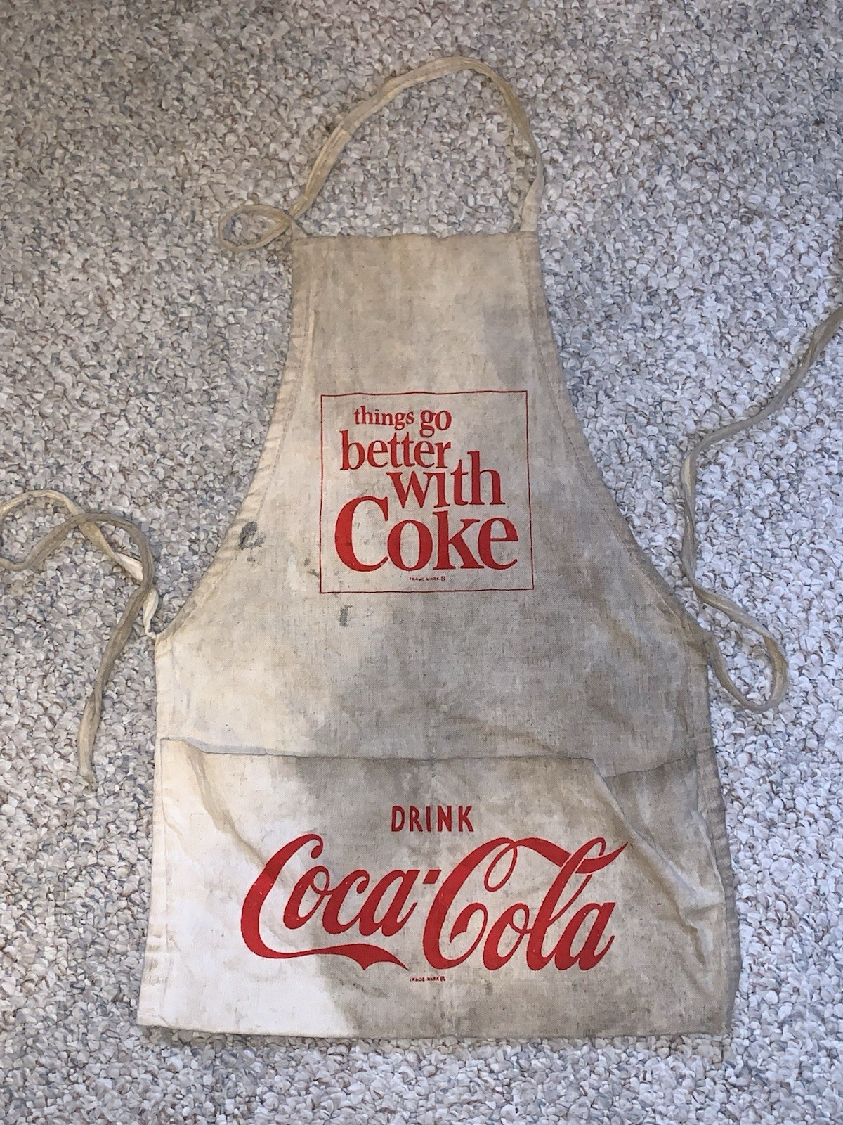 Vintage 1960s Coca-Cola Duck Canvas Vendor Apron Coke Concessions Advertising