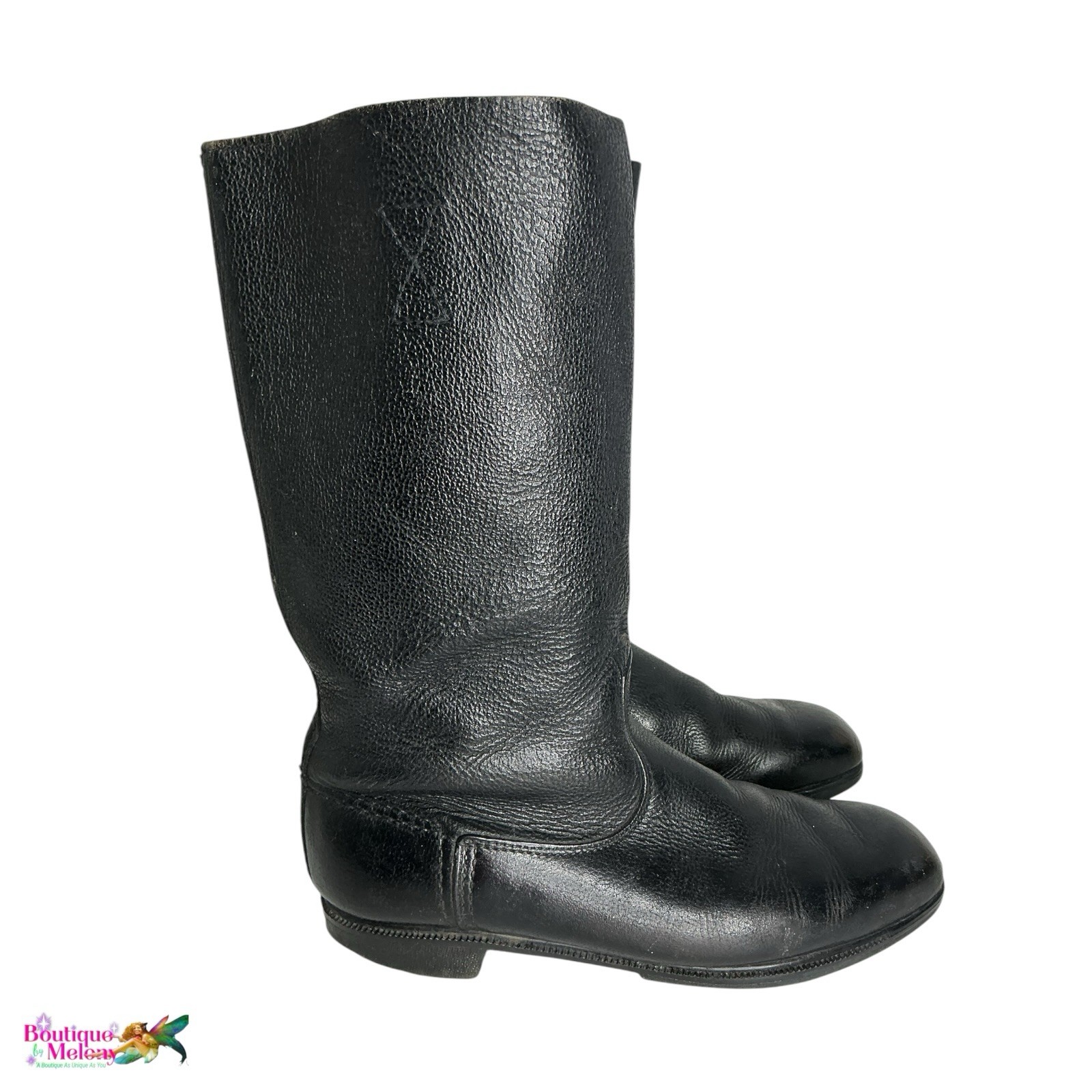 Vintage East German NVA Military Leather Jackboots Black Size 29 US Mens 11