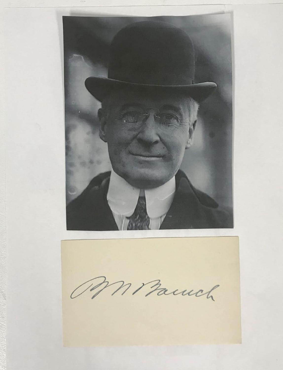 Bernard Baruch (d. 1965) Signed Autographed 8.5x11 Vintage Signature Display