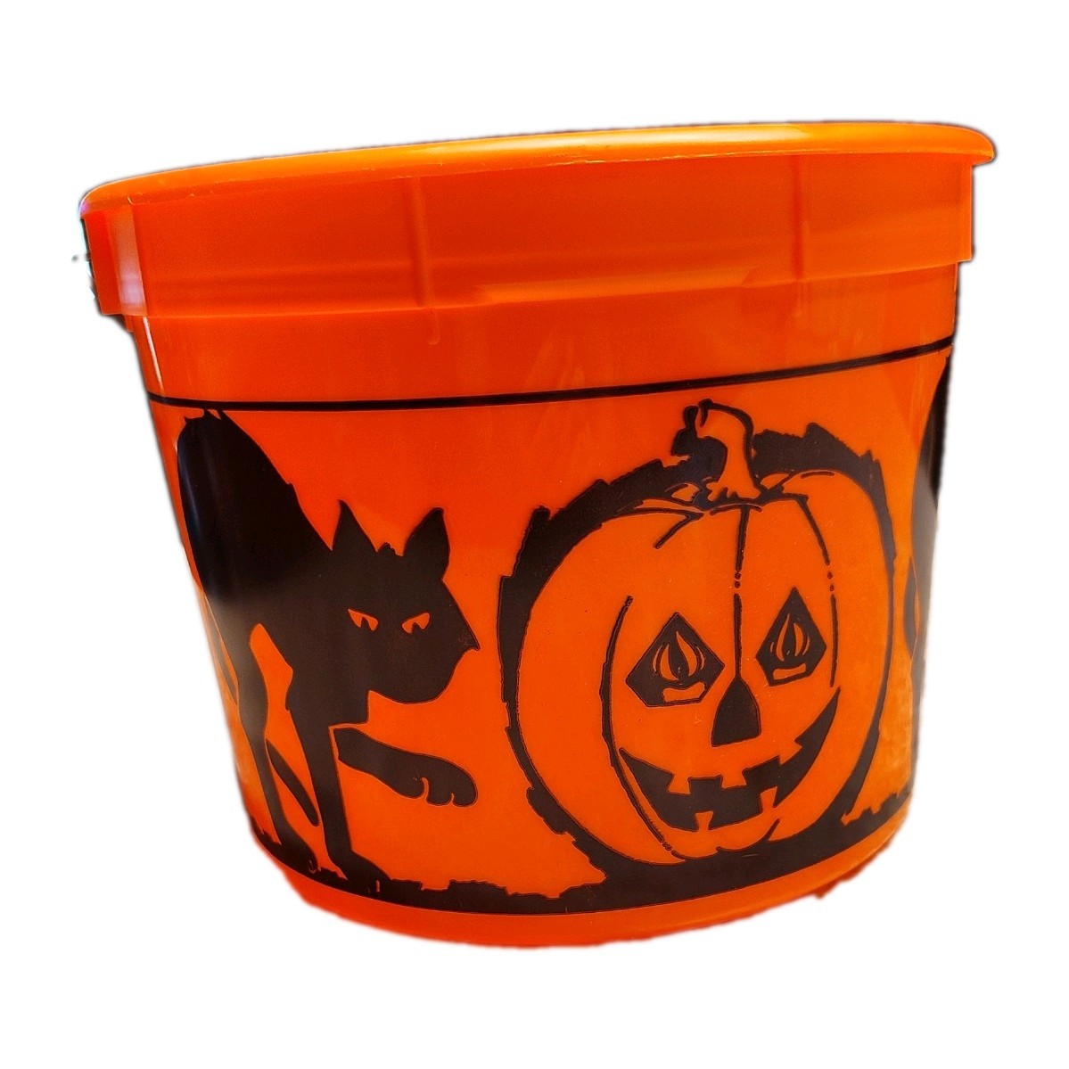 Vtg 1970s 80s Venture Packaging Black Cat Jack-o\'-lantern Halloween Bucket