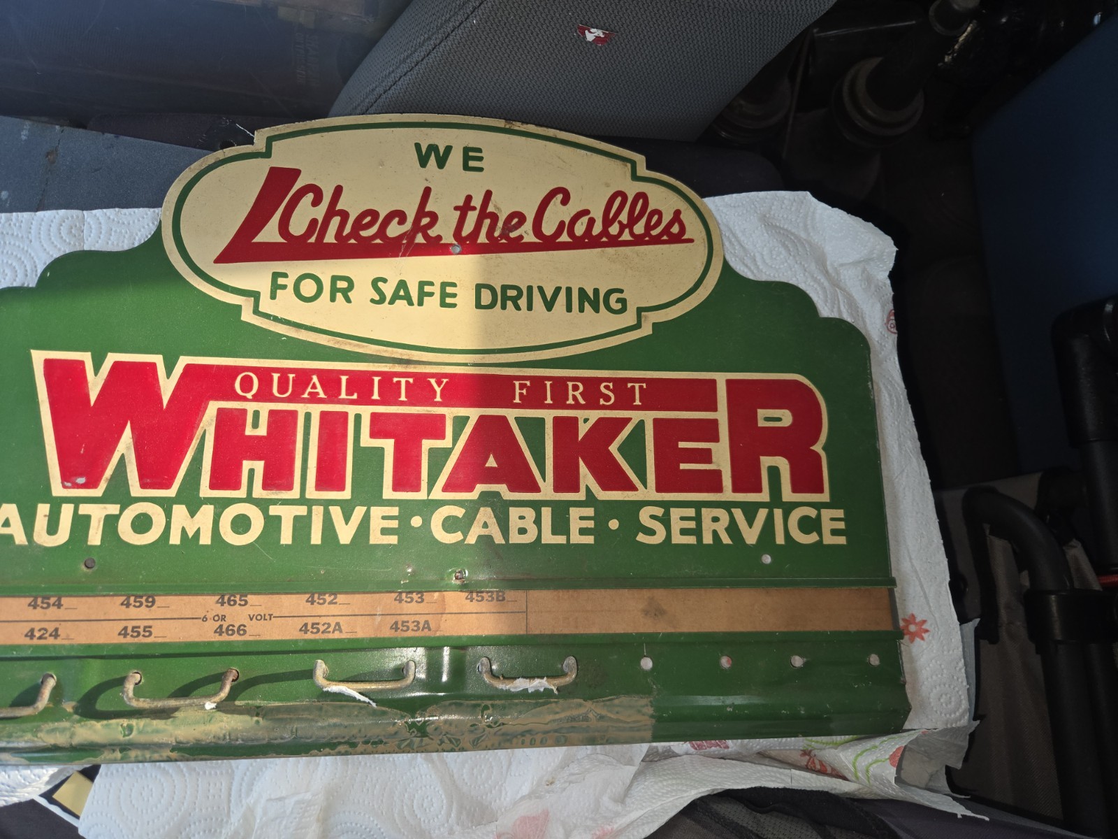 1950's NOS Original Whitaker Automotive Service Sign Display Tin 