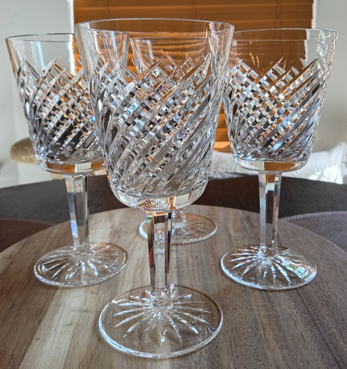 Waterford Crystal Set of 4 Goblets the Michele Pattern Cut