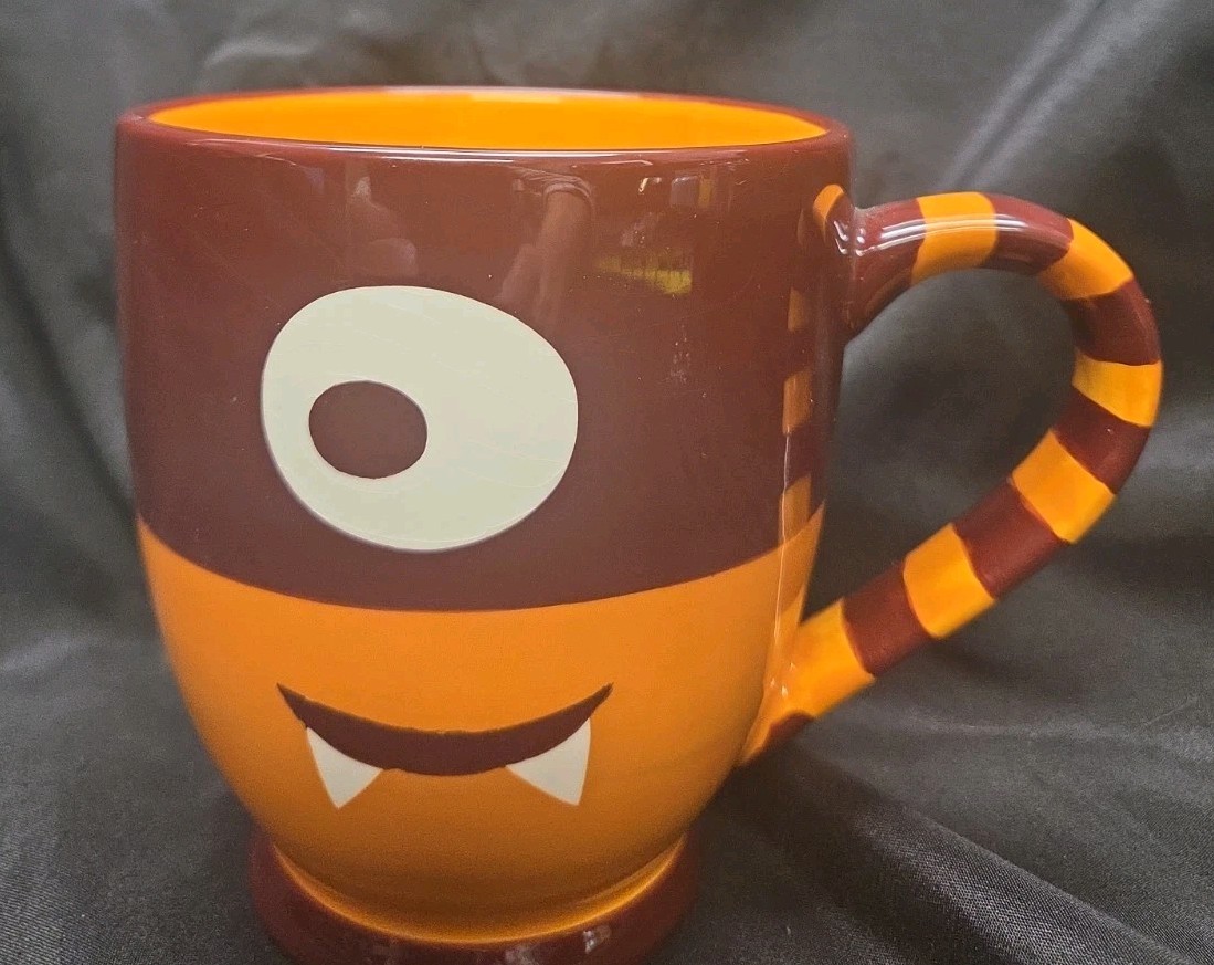 Vintage Starbucks 2006  Monster Mug Orange Maroon White 21 fl oz