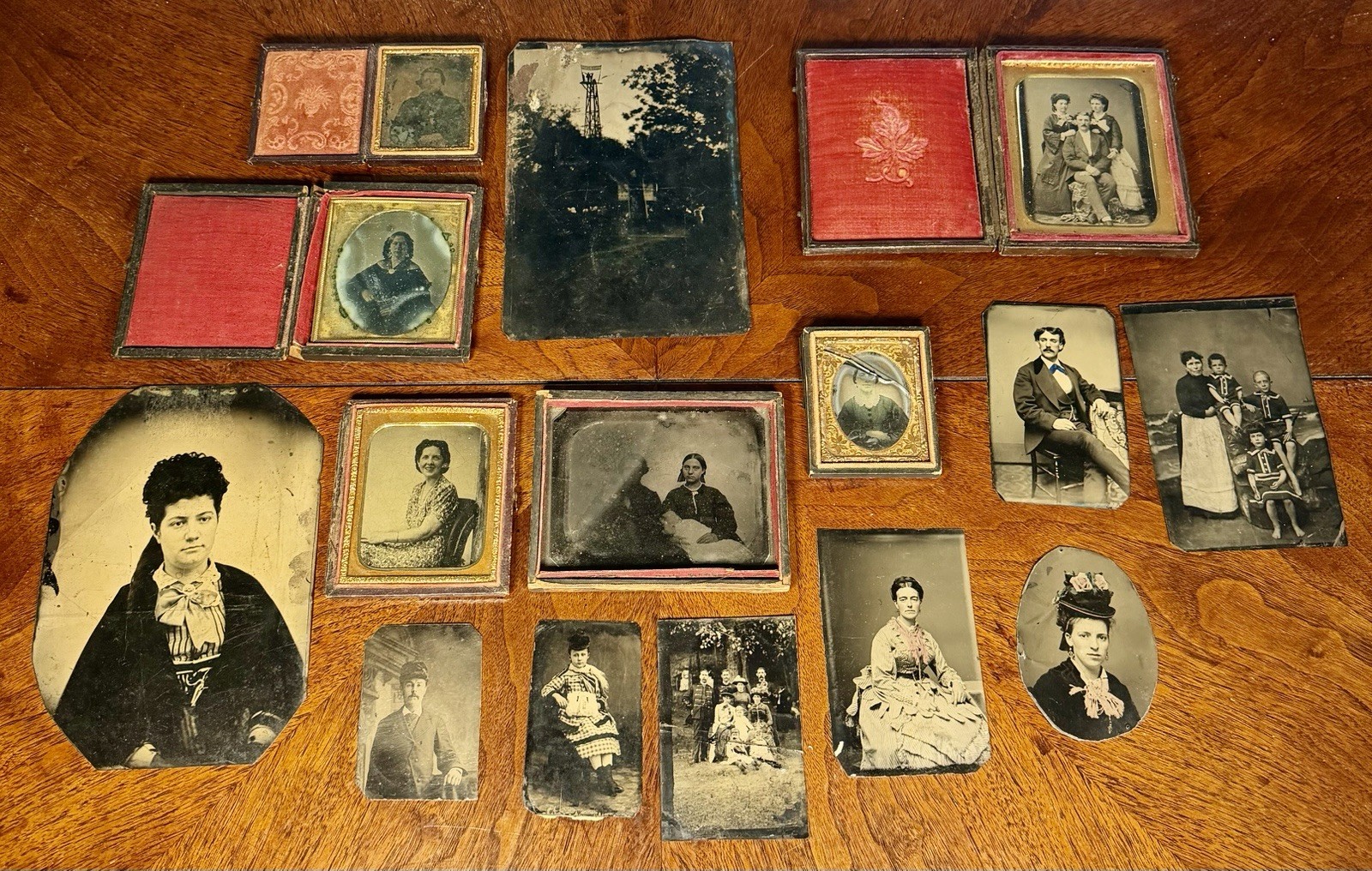 Large Group of Daguerreotype, Ambrotype, & Tin Type Photographs- 15 total