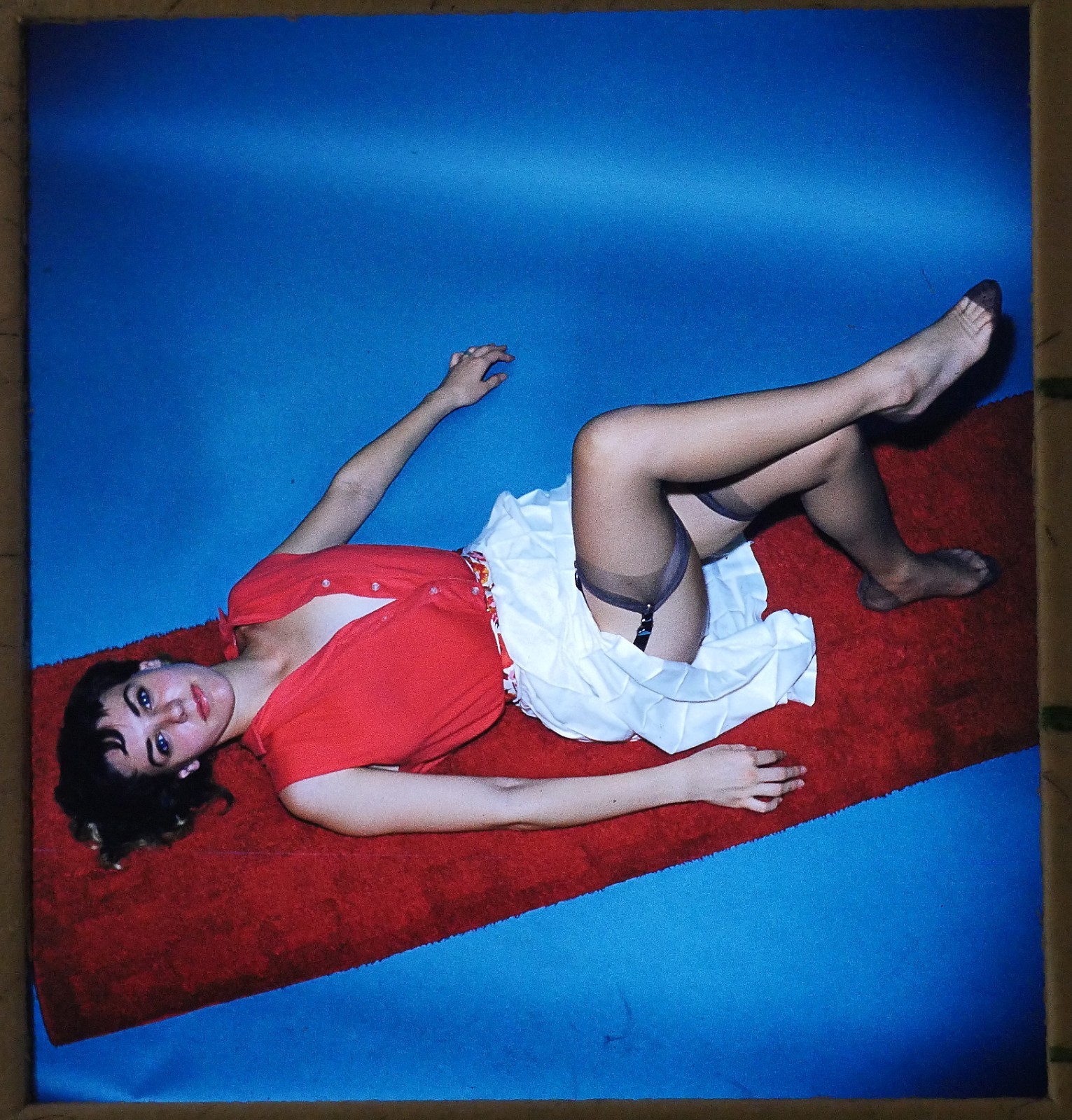 Artistic Nude model glamour - vintage stereo realist slide 3D #113