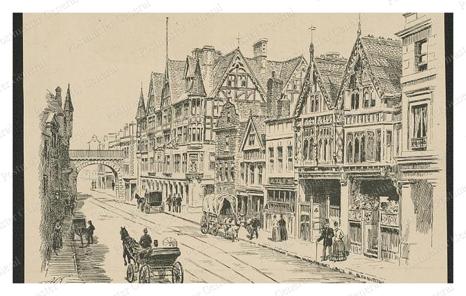 Chester Eastgate Street Grosvenor Hotel Standard Postcard COPY RPPC
