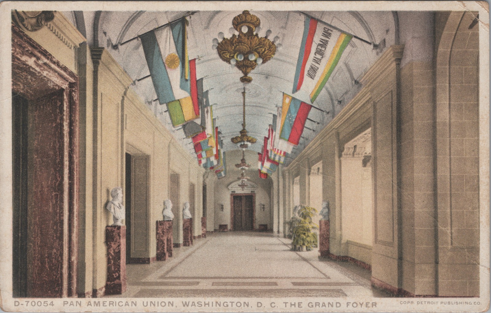 Pan American Union Grand Foyer Washington DC Detroit Publishing Phostint