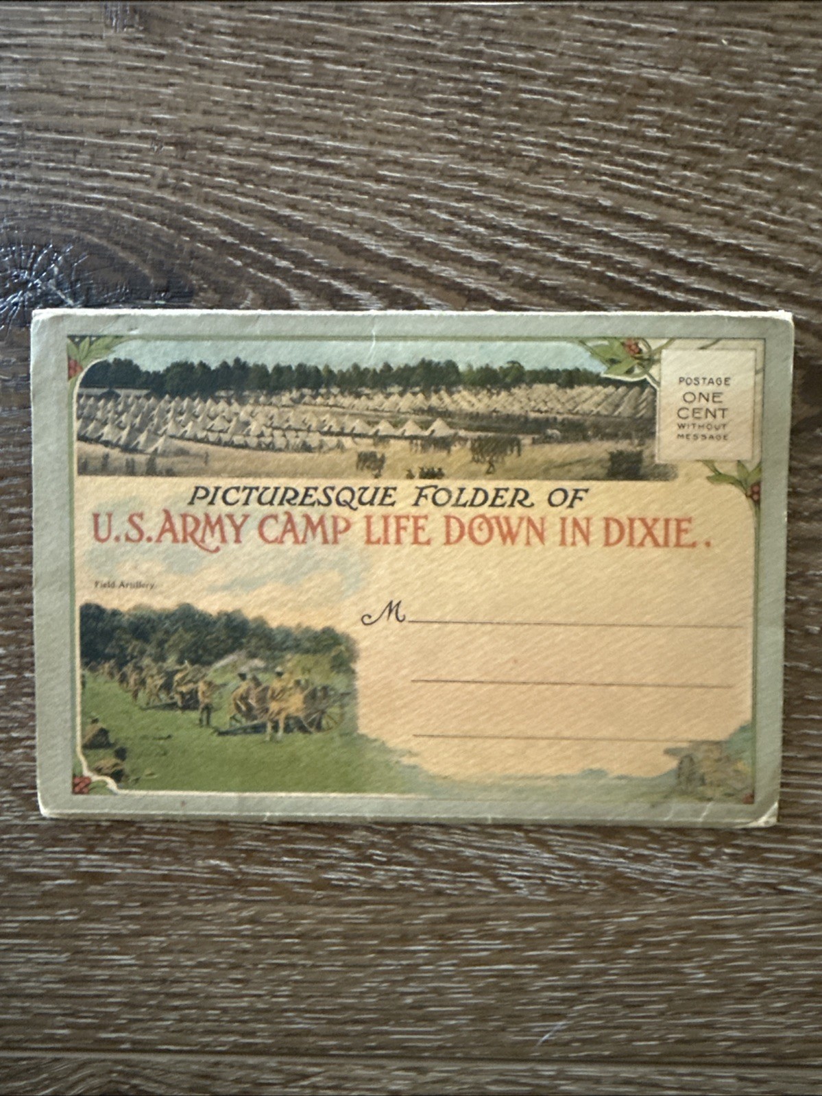 WWI U.S Army Camp Life Down In Dixie Postcards Booklet Basic Training