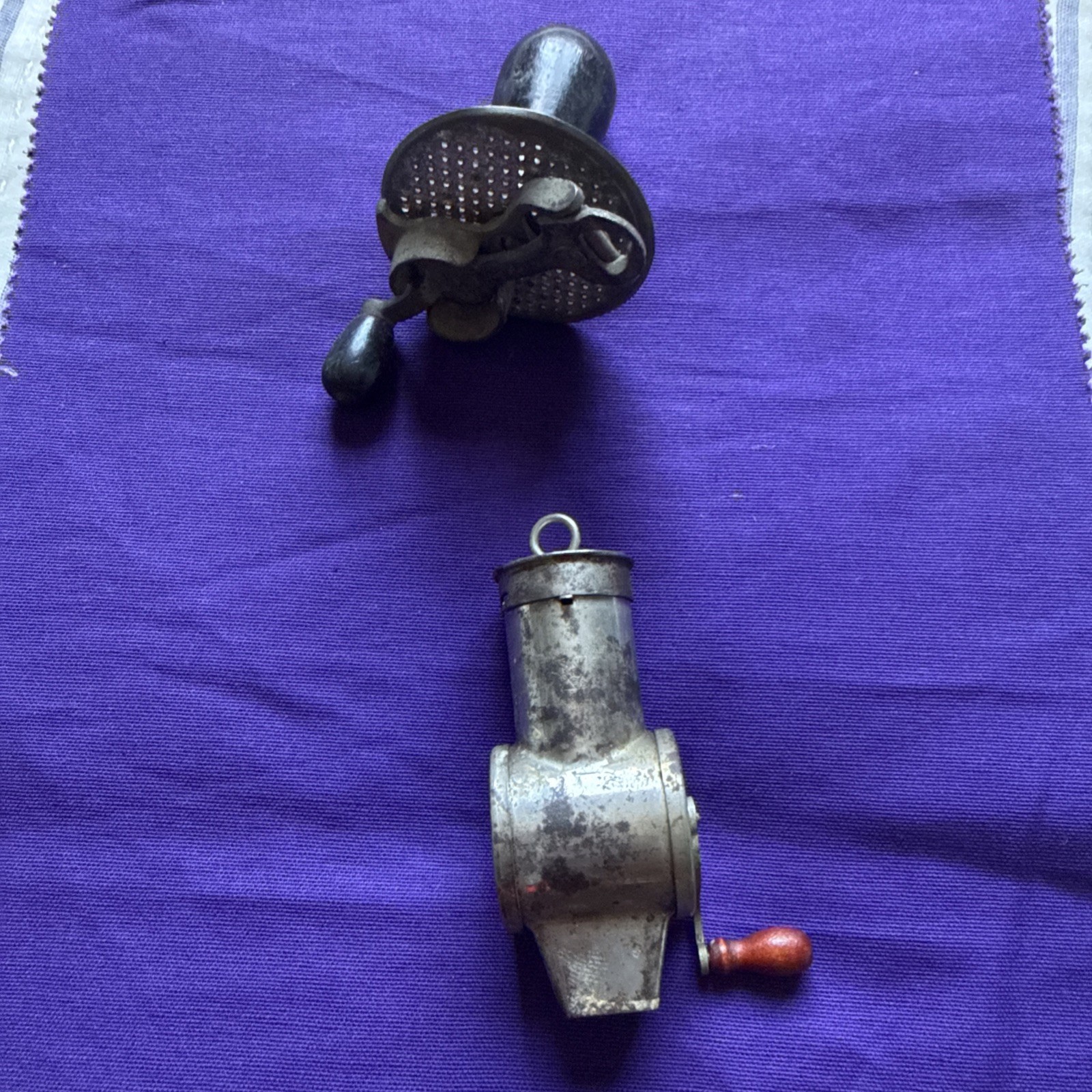 2 Antique/Vintage 1800's  mechanical nutmeg grinder/grater.