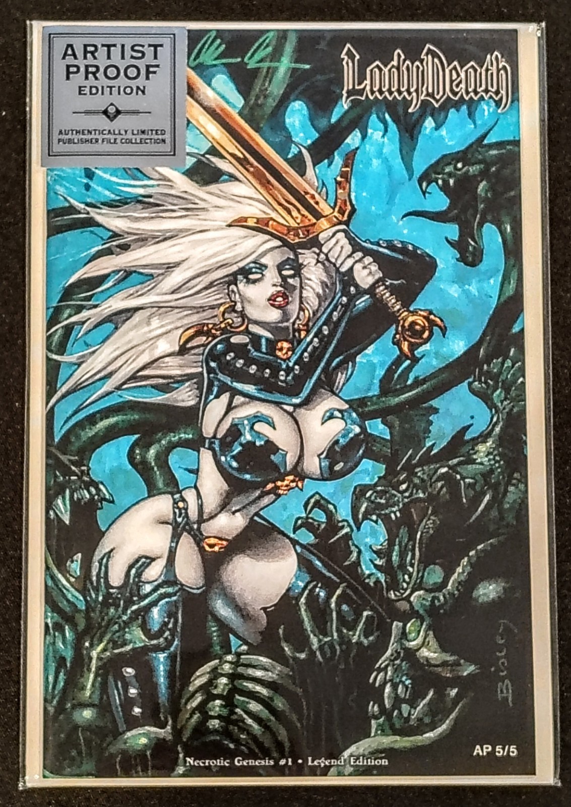 Rare Lady Death Necrotic Genesis #1 Legends Simon Bisley TRADE Artist Proof #5/5