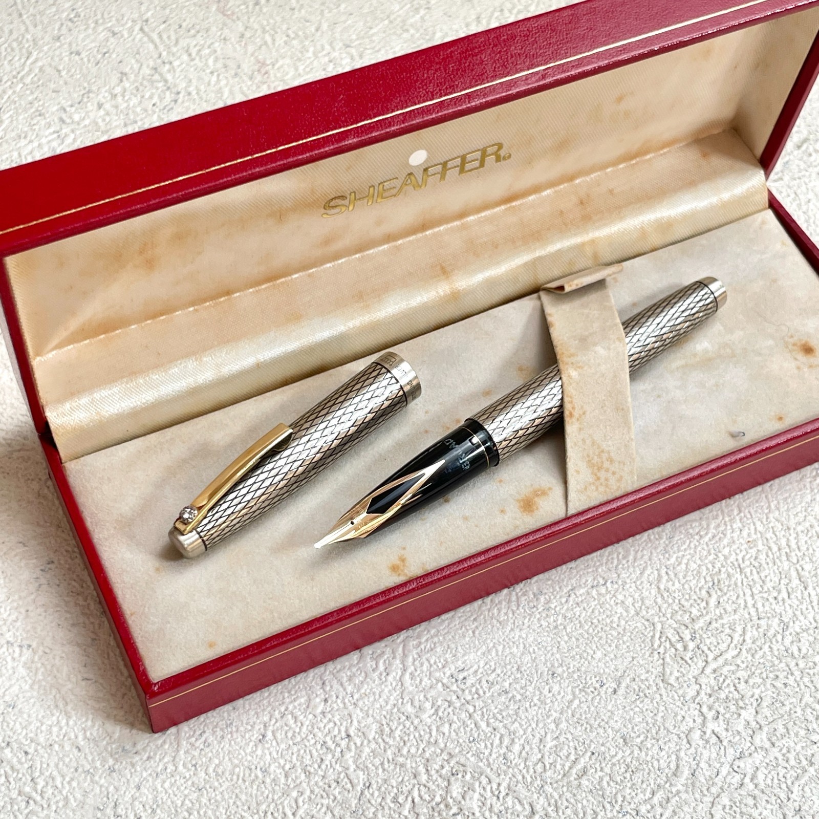 Rare Sheaffer Sovereign Imperial Sterling Silver 14K Gold Nib Fountain Pen BS167
