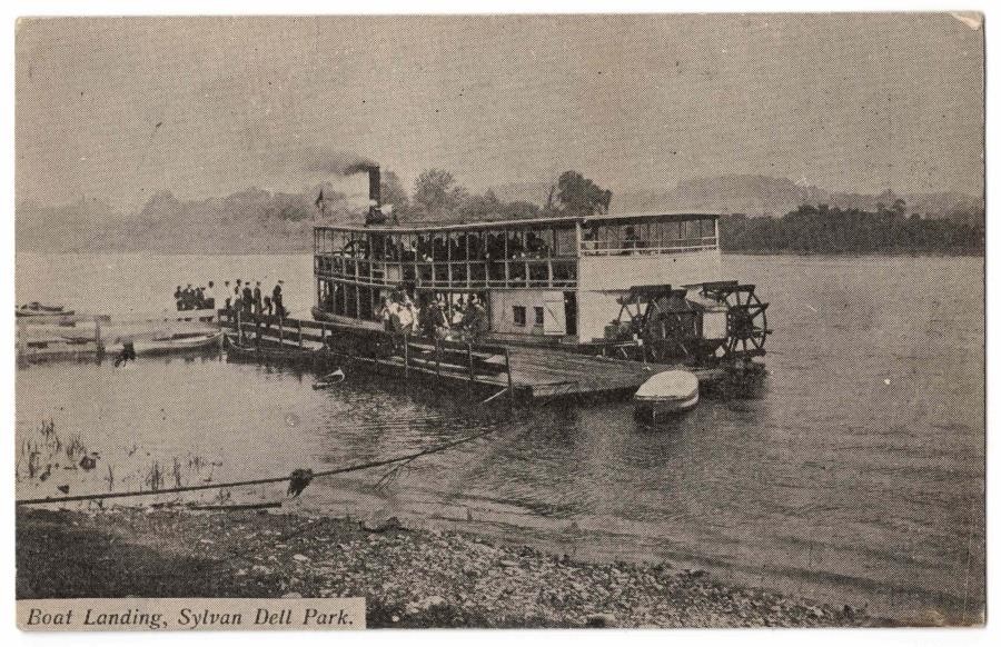Boat Landing, Sylvan Dell Park Pa. Post Card. Posted September 29, 1911