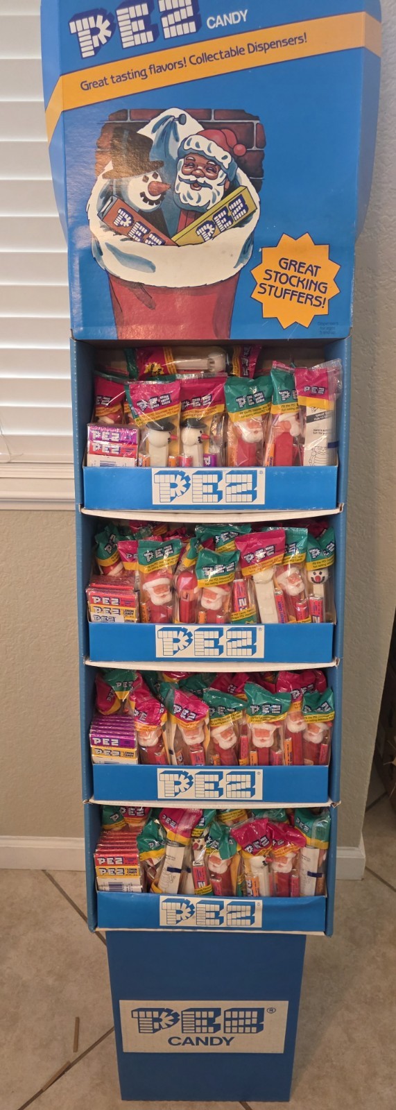 Pez Christmas Floor Display 144ct 80s Collection 