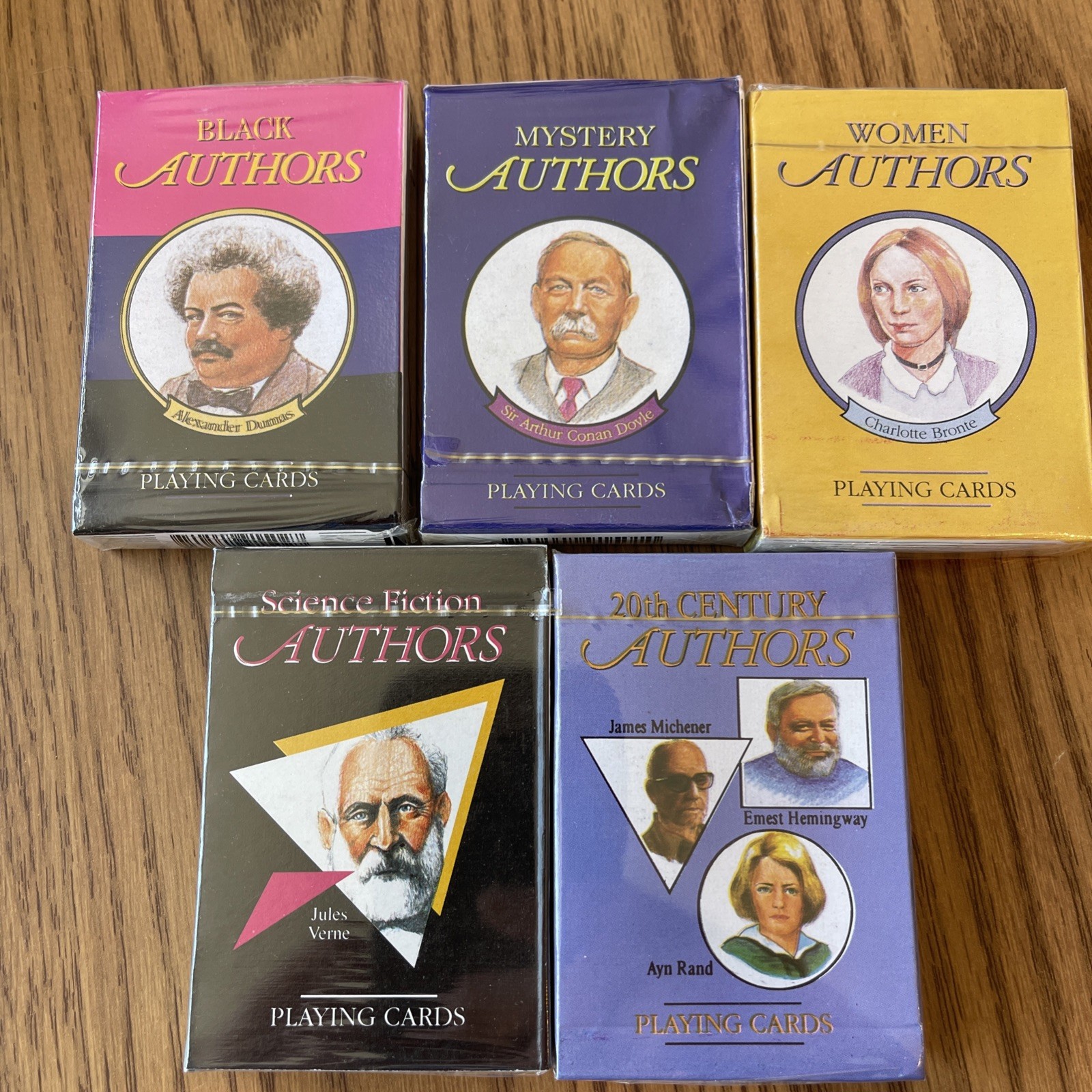 1991 Whitehall Line Set Of 5 Authors Playing Cards New