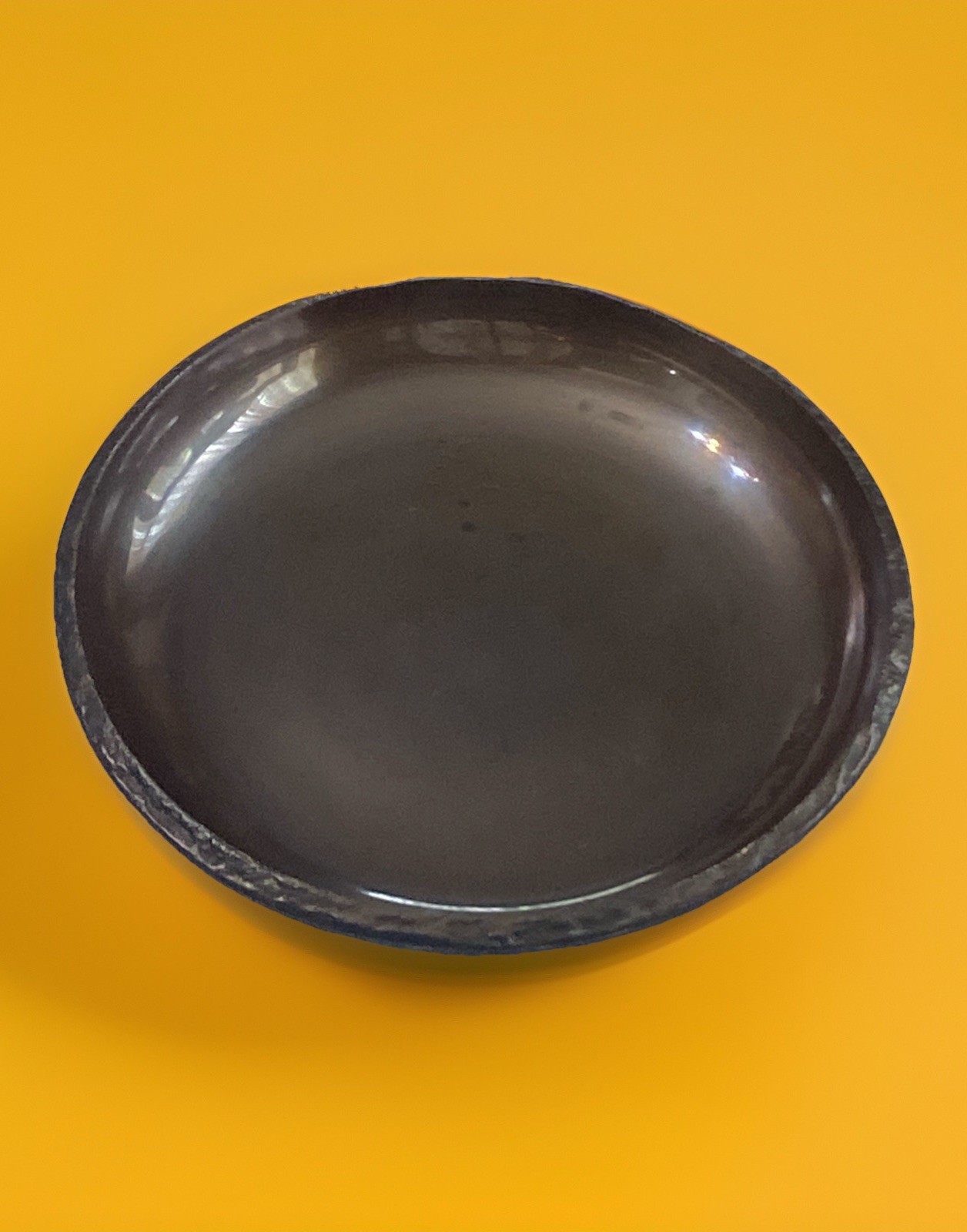 Vintage 2 lb. Solid Cast Bronze Polished Blank Plaque, Plate 7.25”