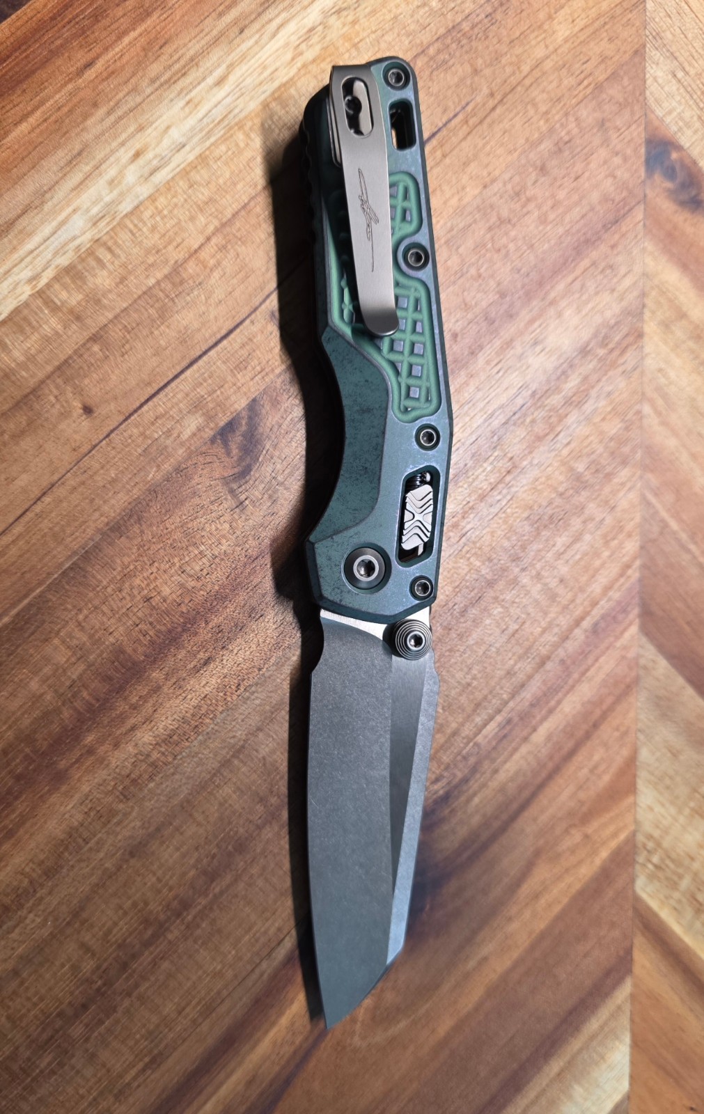 Microtech MSI Mini Ram-Lok Folder Marfione Select Bronze STNWSH-Antique Green