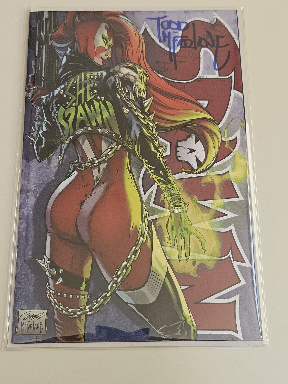 The Scorched #52 She-Spawn J. Scott Campbell Cover A SIGNED Todd McFarlane COA