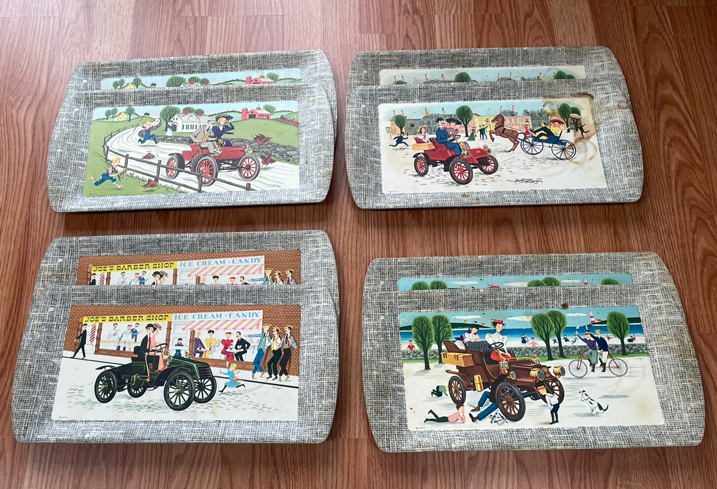 VINTAGE KENTLEY ANTIQUE AUTO CAR SERVING TRAY 8.5\