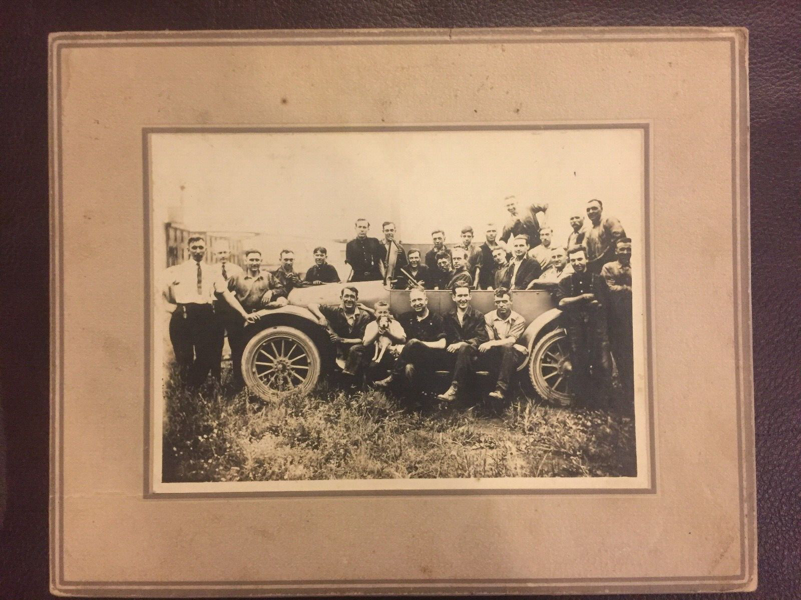 Vintage Antique Roadster Car with Men 5