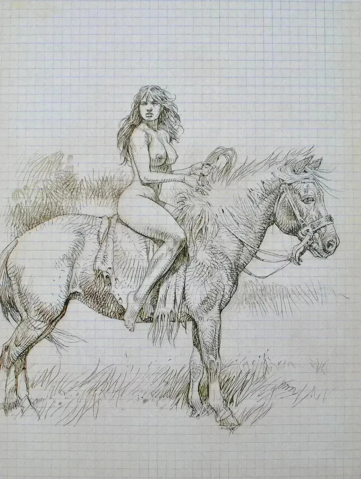 Paolo Serpieri: The Horsewoman, Signed Erotic Ex Libris, 200 Copies, 2009