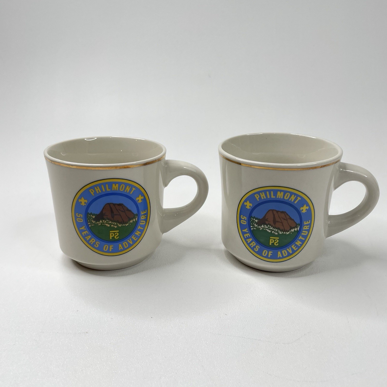 Vintage Boy Scouts Of America Philmont Scout Ranch 50 Years Coffee Mugs Lot Of 2