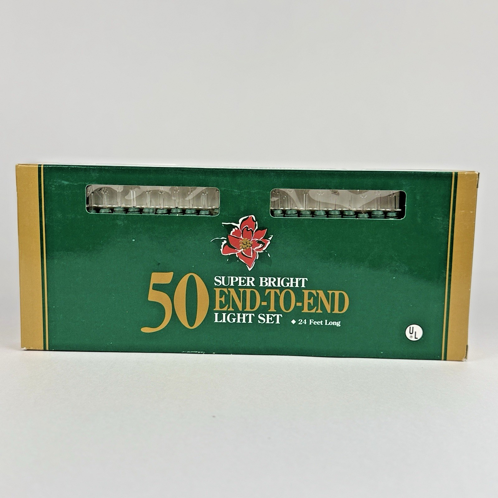 Christmas Holiday Time 50 Super Bright End-To-End Light Set Clear 24 Ft