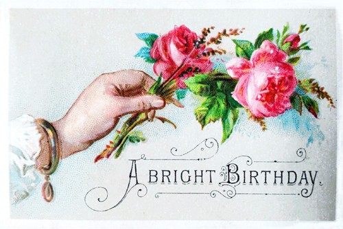 1880s Trade Card Reproduction Advertisement Victorian Illustration Pink Roses