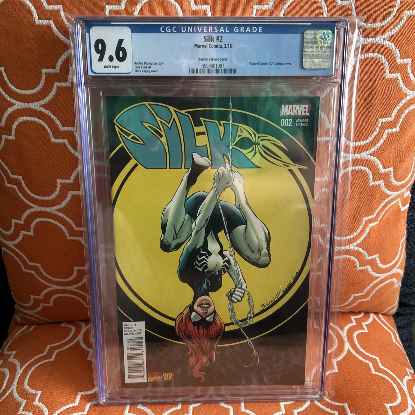 SILK #2 MARK BAGLEY 1:20 Variant Marvel Comics ‘92 CGC 9.6 2016 White Pages HTF