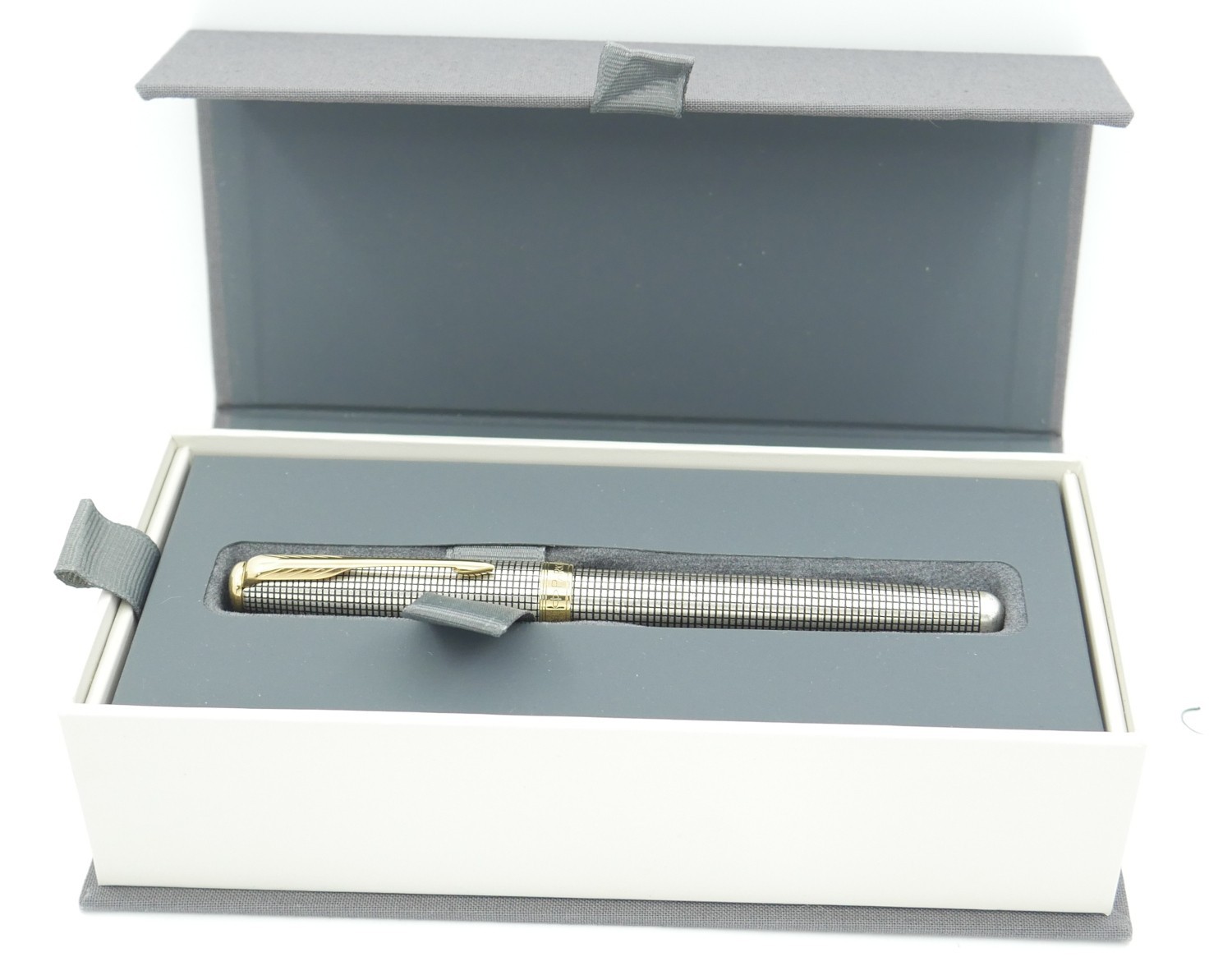 Parker Sonnet Premiere Sterling Silver Cisele & Gold Fountain Pen - 18kt M Nib