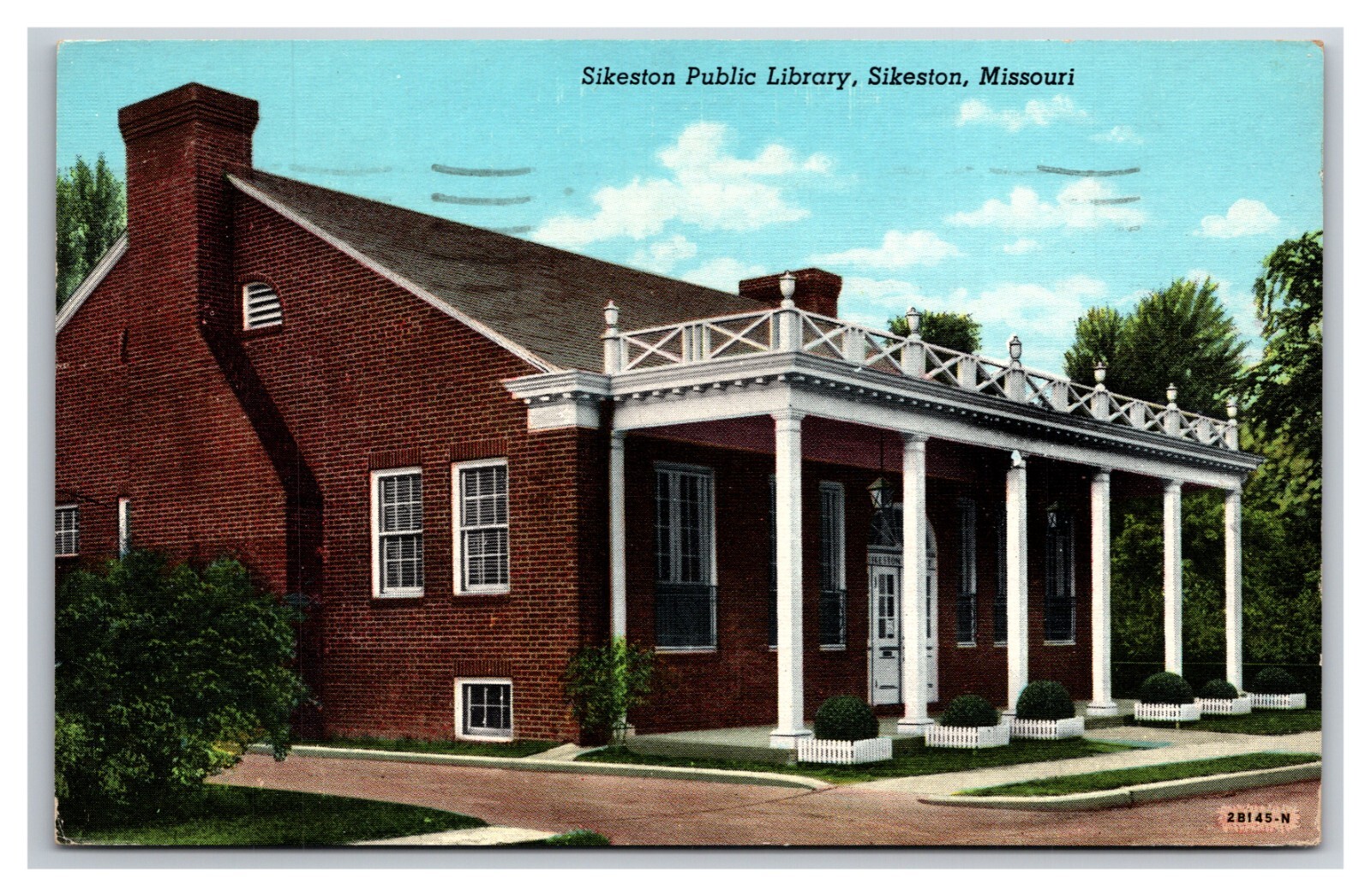 Sikeston Public Library Sikeston Missouri MO Linen Postcard Z1