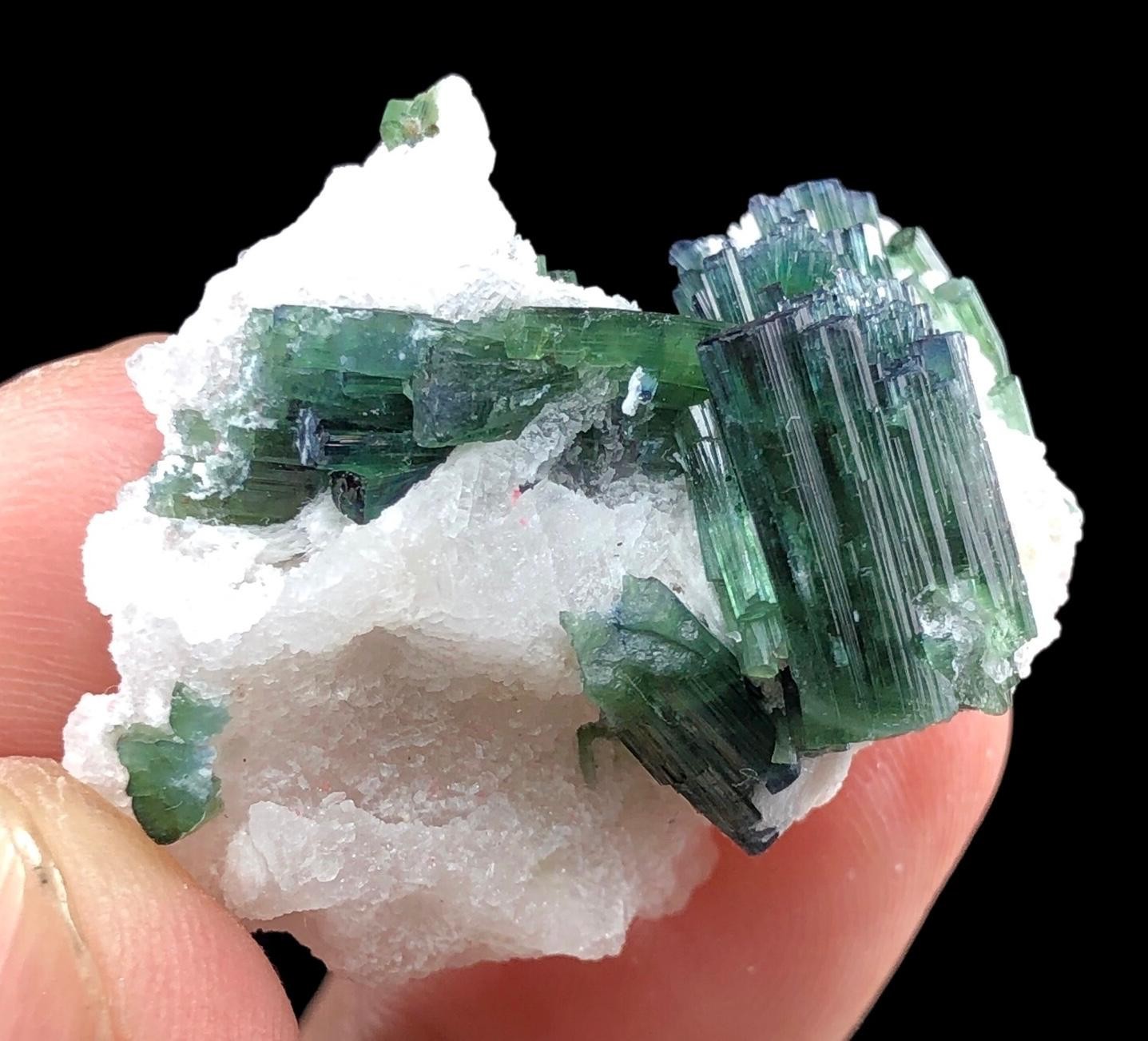 50 Cts Aesthetic Tourmaline Crystals Bunch With Albite Combine from Afghanistan
