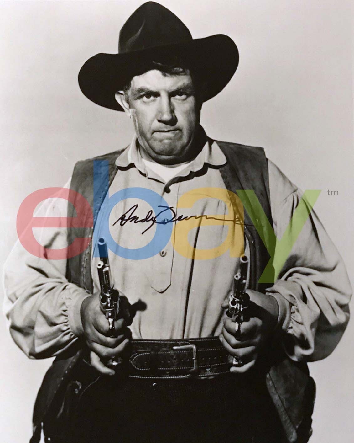 ANDY DEVINE Roy Roger’s Sidekick 8x10 B&W Signed PHOTO reprint