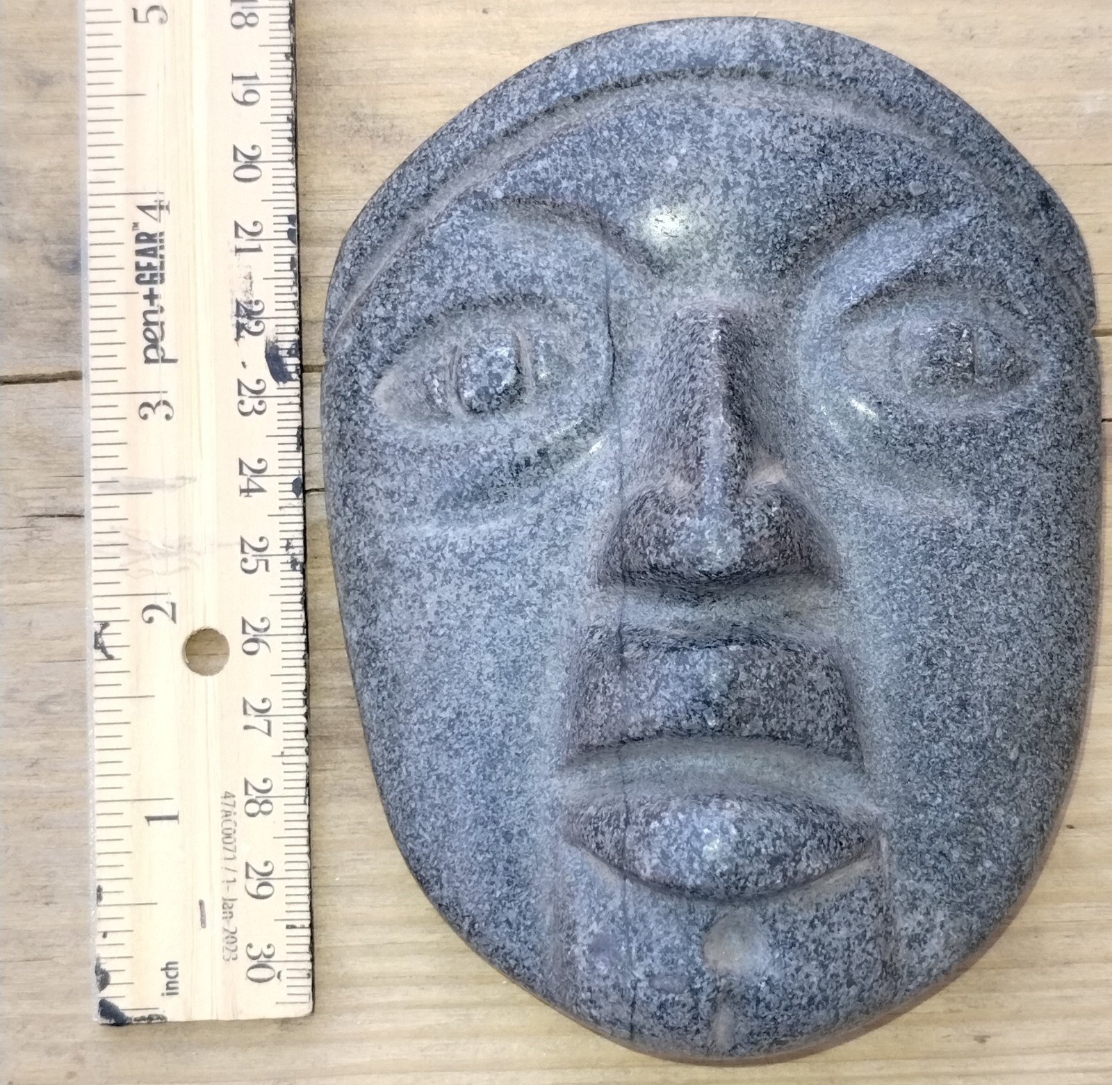 Teotihuacan Mesoamerican Pre-columbian Stone Burial Mask Artifact