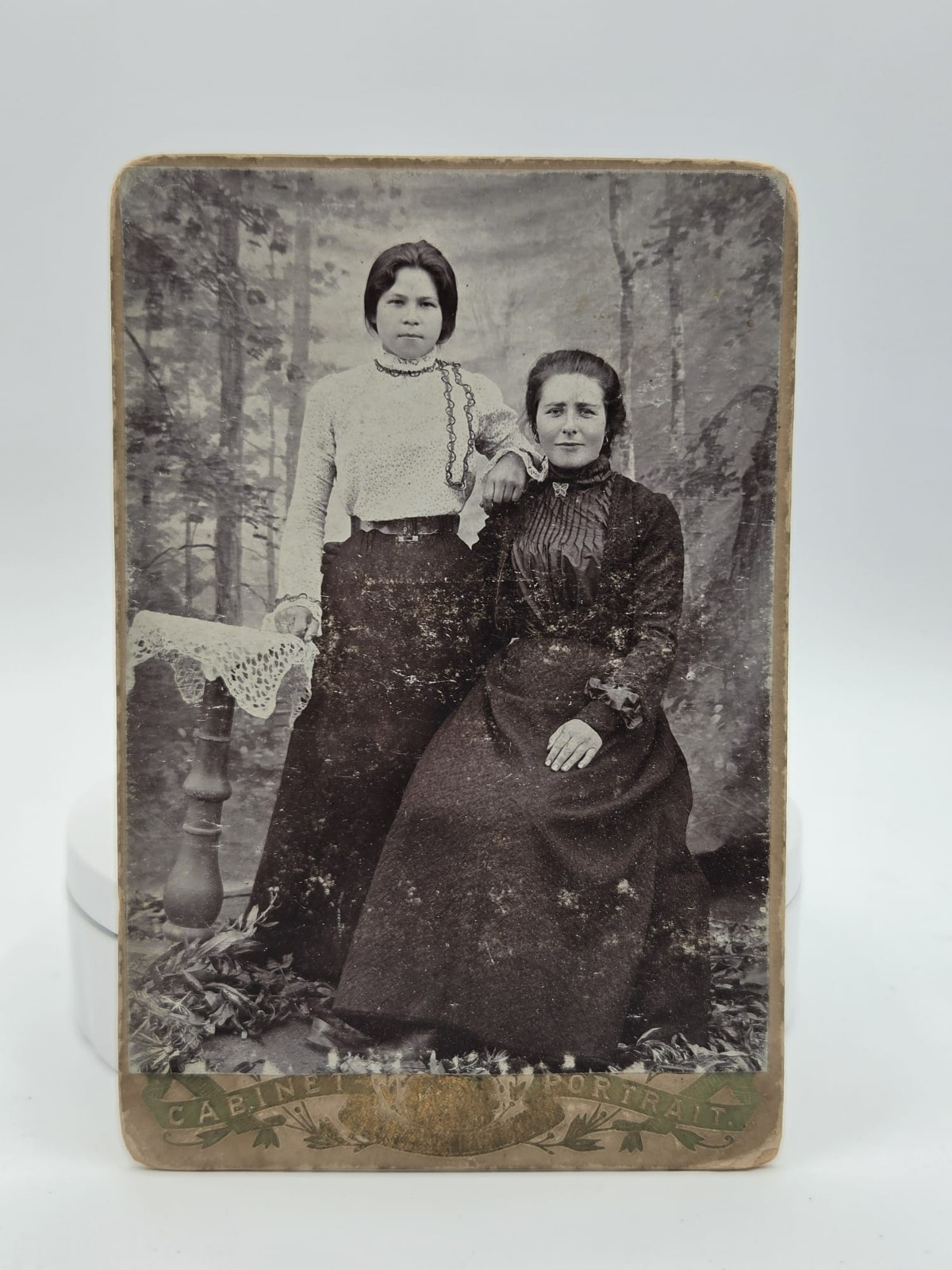 Imperial Russia Two Women Cabinet Card 1903 Dated Antique Edwardian Fashion