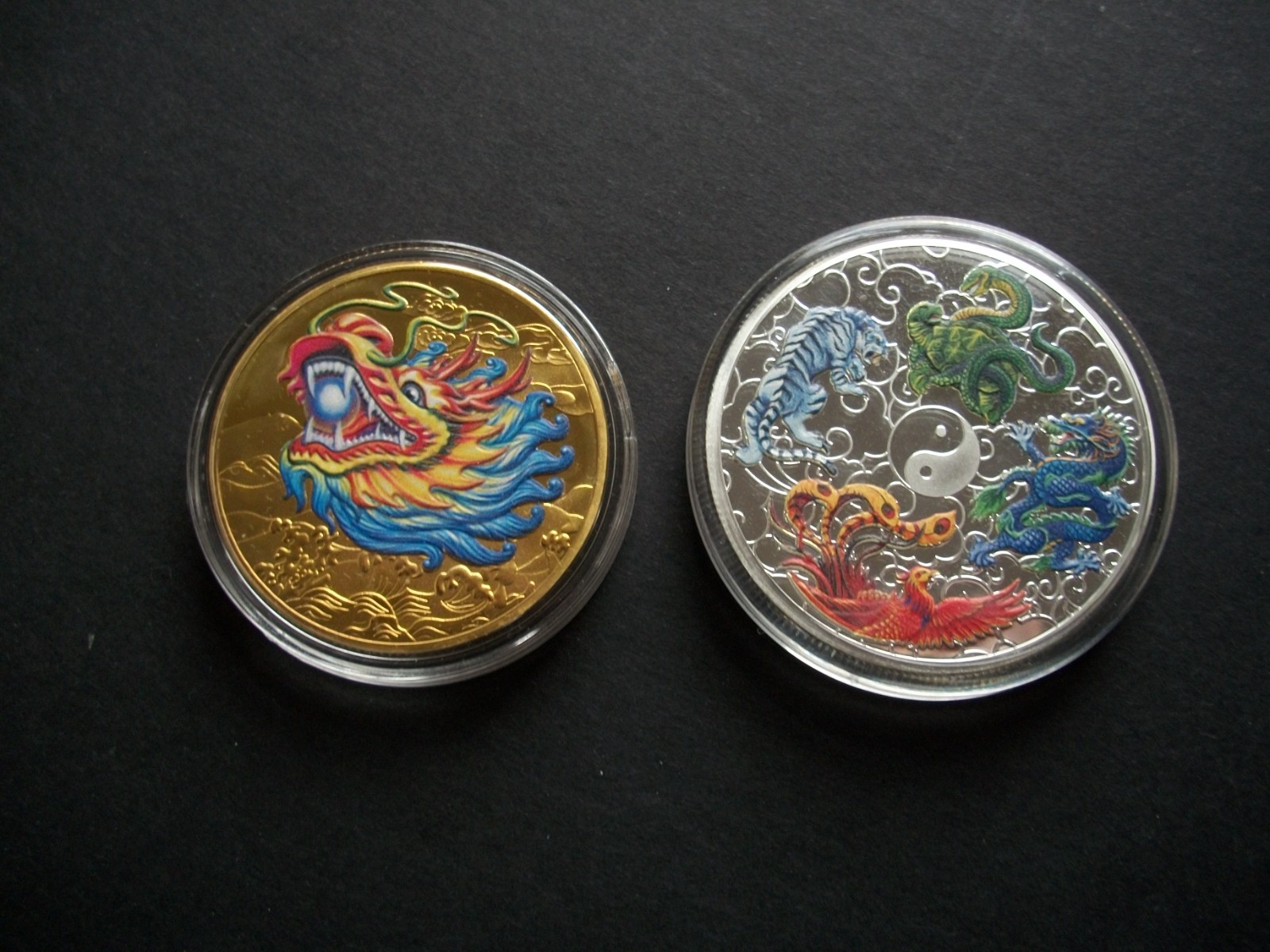 🌟 Chinese Mythical Creature Lucky Coin Lot 🌟 Dragon Challenge Feng Shui Wisdom