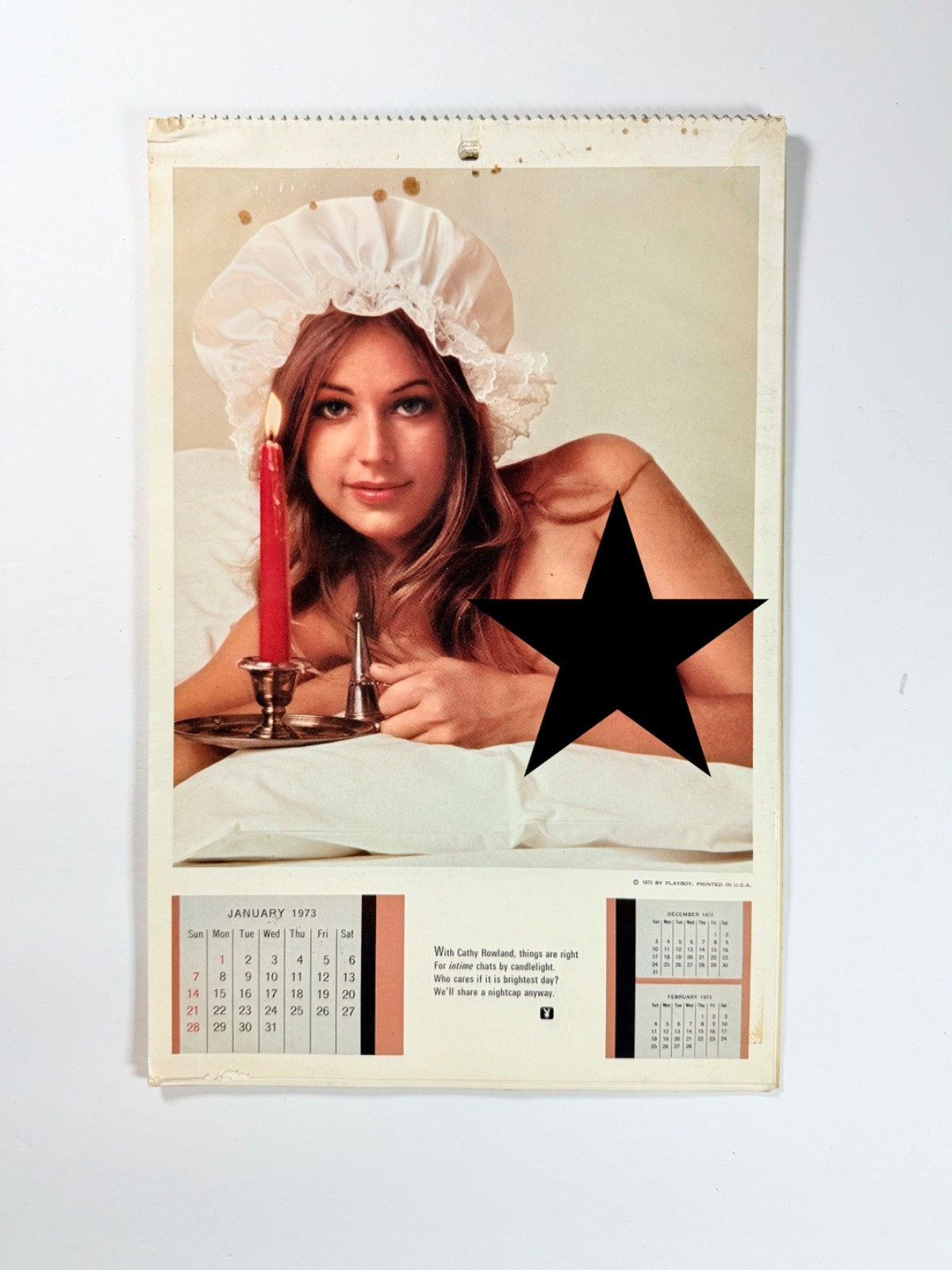 1973 Playboy Playmate Calendar Complete 12 Months Cathy Rowland January Vintage