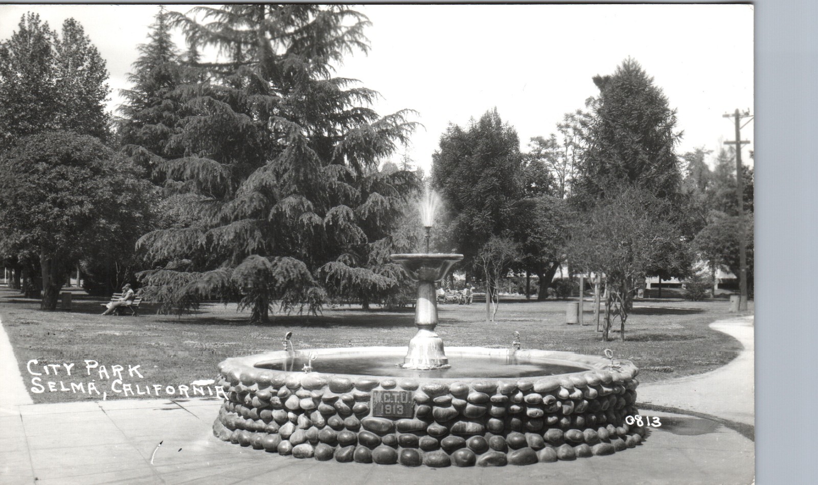 WCTU FOUNTAIN CITY PARK selma ca real photo postcard rppc california w.c.t.u.