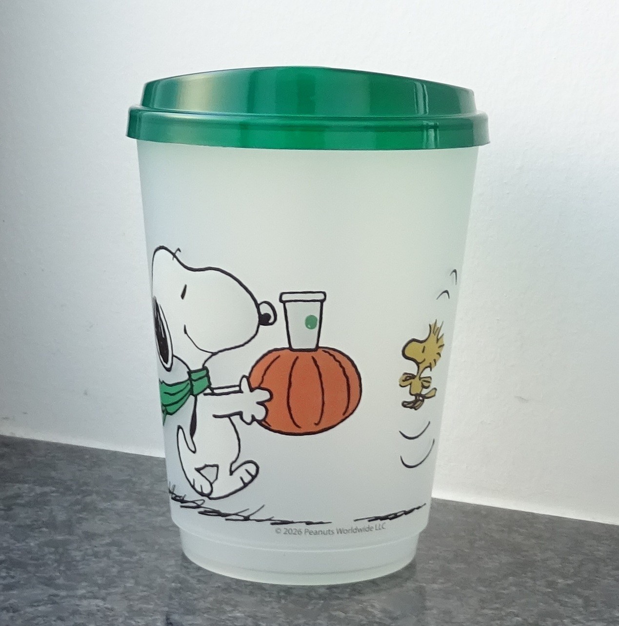 Starbucks Reusable Cold Cup Autumn Europe Peanuts Snoopy Pumpkin Halloween NEW