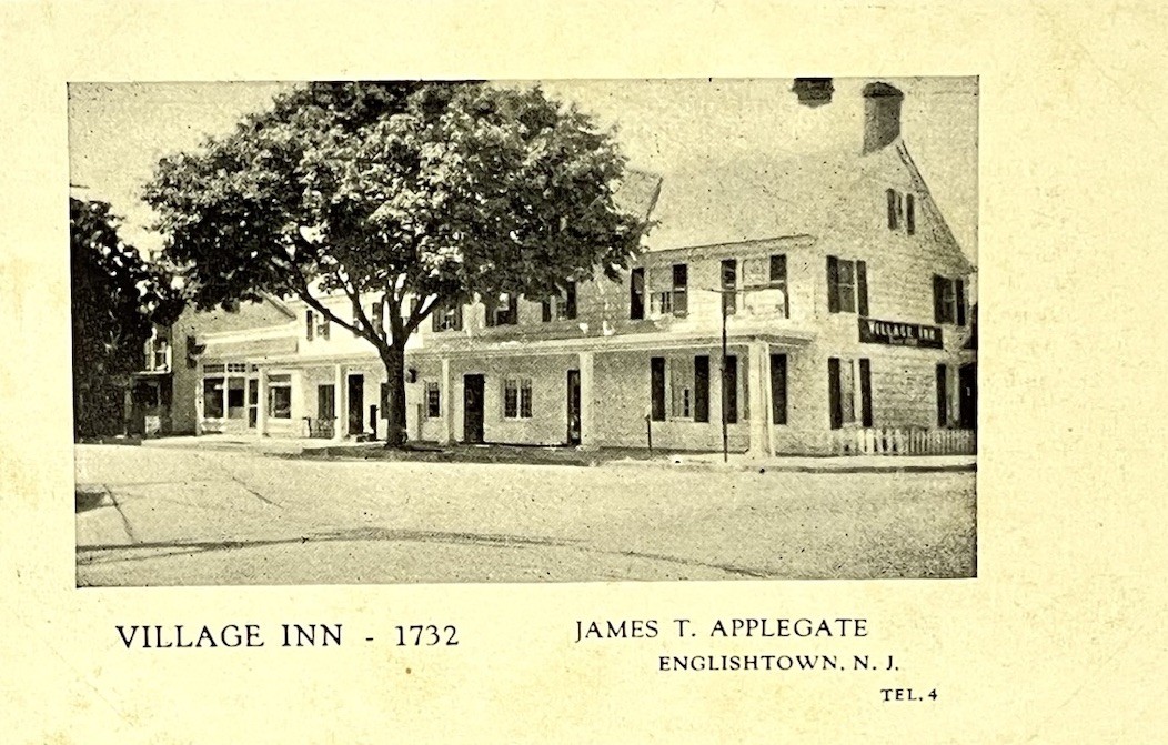 c1910 Englishtown New Jersey NJ Postcard Village Inn James T. Applegate Building