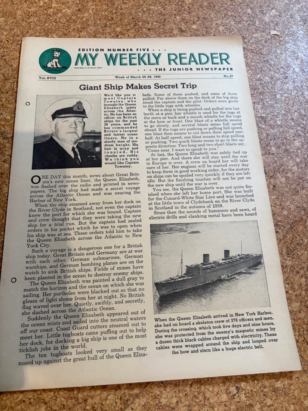 1940s My Weekly Reader Newspaper Multicolor