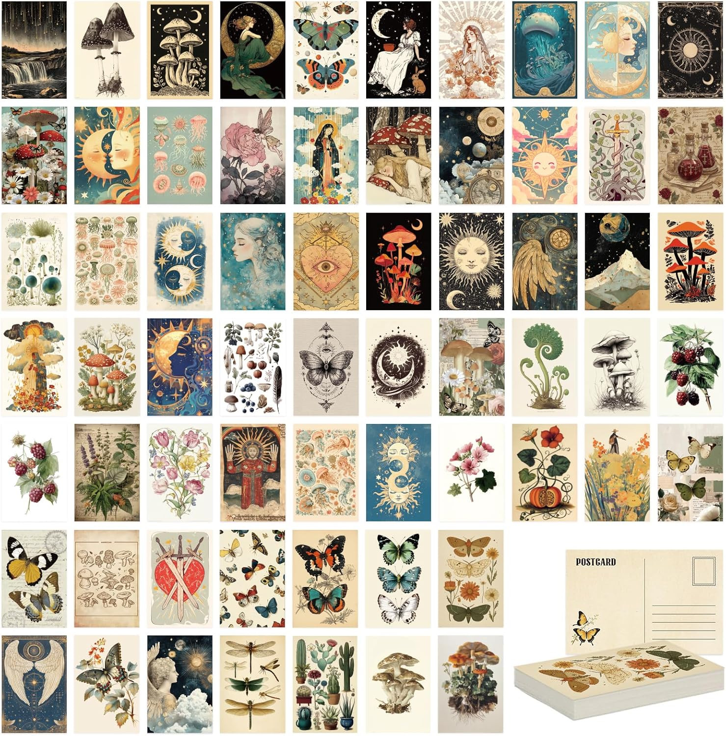 64 Pcs Vintage Collection Postcard Set, 4 X 6 in Post Cards for Mailing, Botanic 64 Pcs Vintage Collection Postcard Set, 4 X 6 in Post Cards for Mailing, Botanic