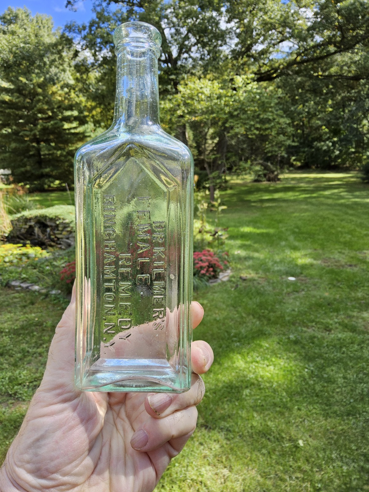 DR.KILMER\'S FEMALE REMEDY Arched Panel Bottle, MINT 8 5/8 IN