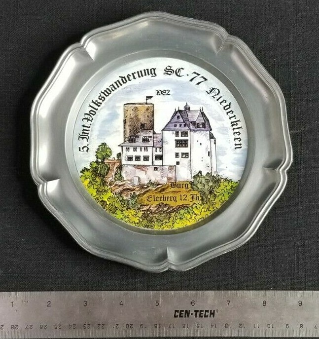 Vintage Rolf Tremmel 7 Stuttgart 40 Pewter Plate