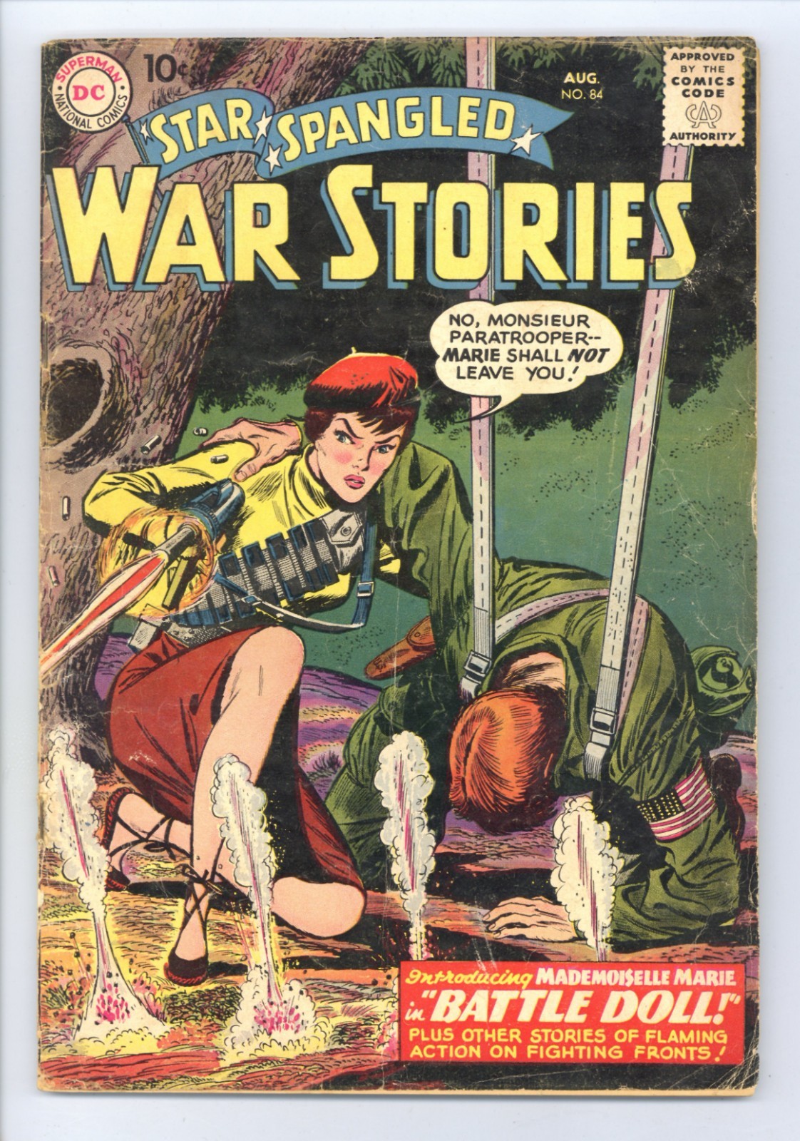 STAR SPANGLED WAR STORIES 84 (VG) 1st/ORIGIN MLLE MARIE Grandenetti 1959 DC n608