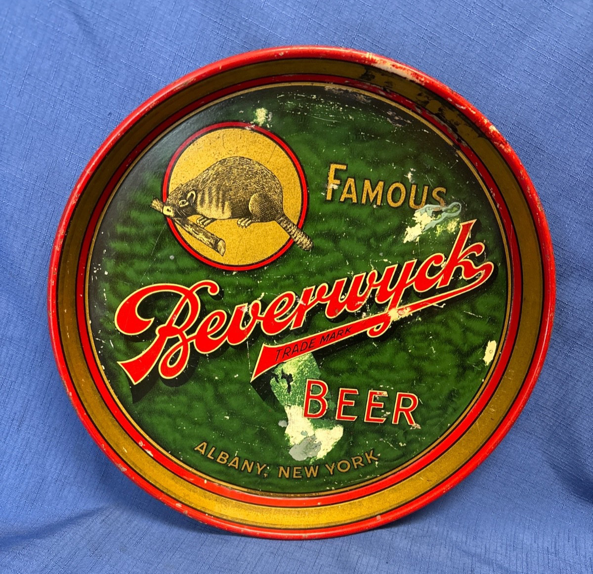 Rare Vintage 1930’s Beverwyck Famous Beer Tray Albany NY