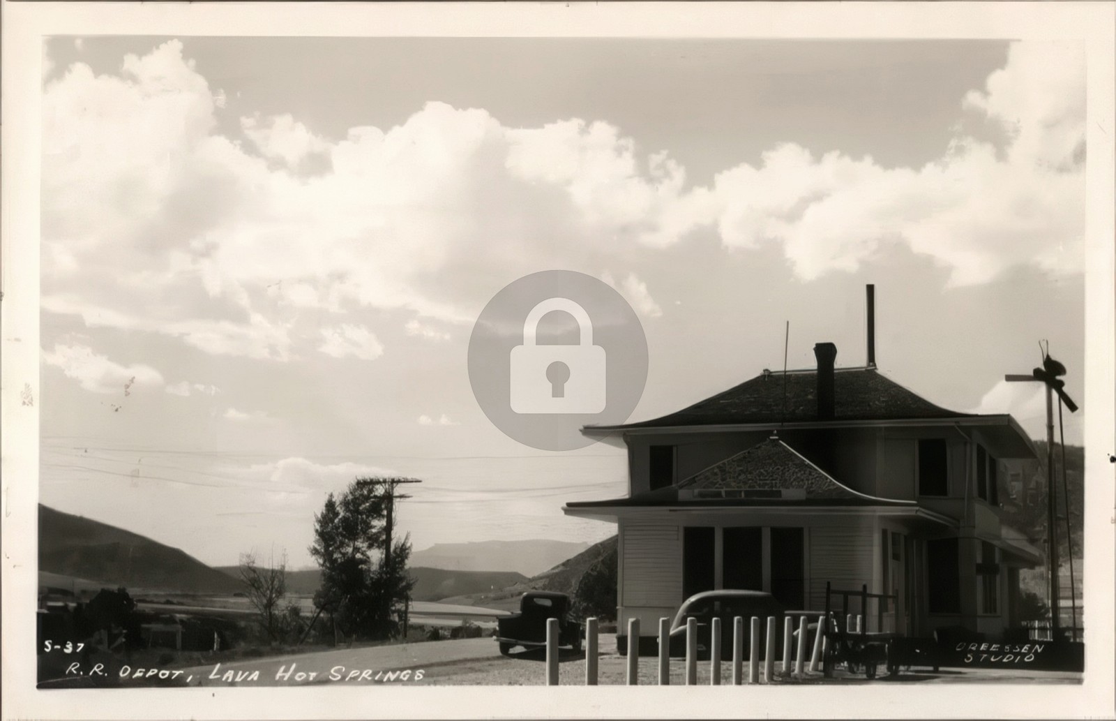 Lava Hot Springs Idaho ID R.R. Depot Railroad RPPC Photo Postcard COPY