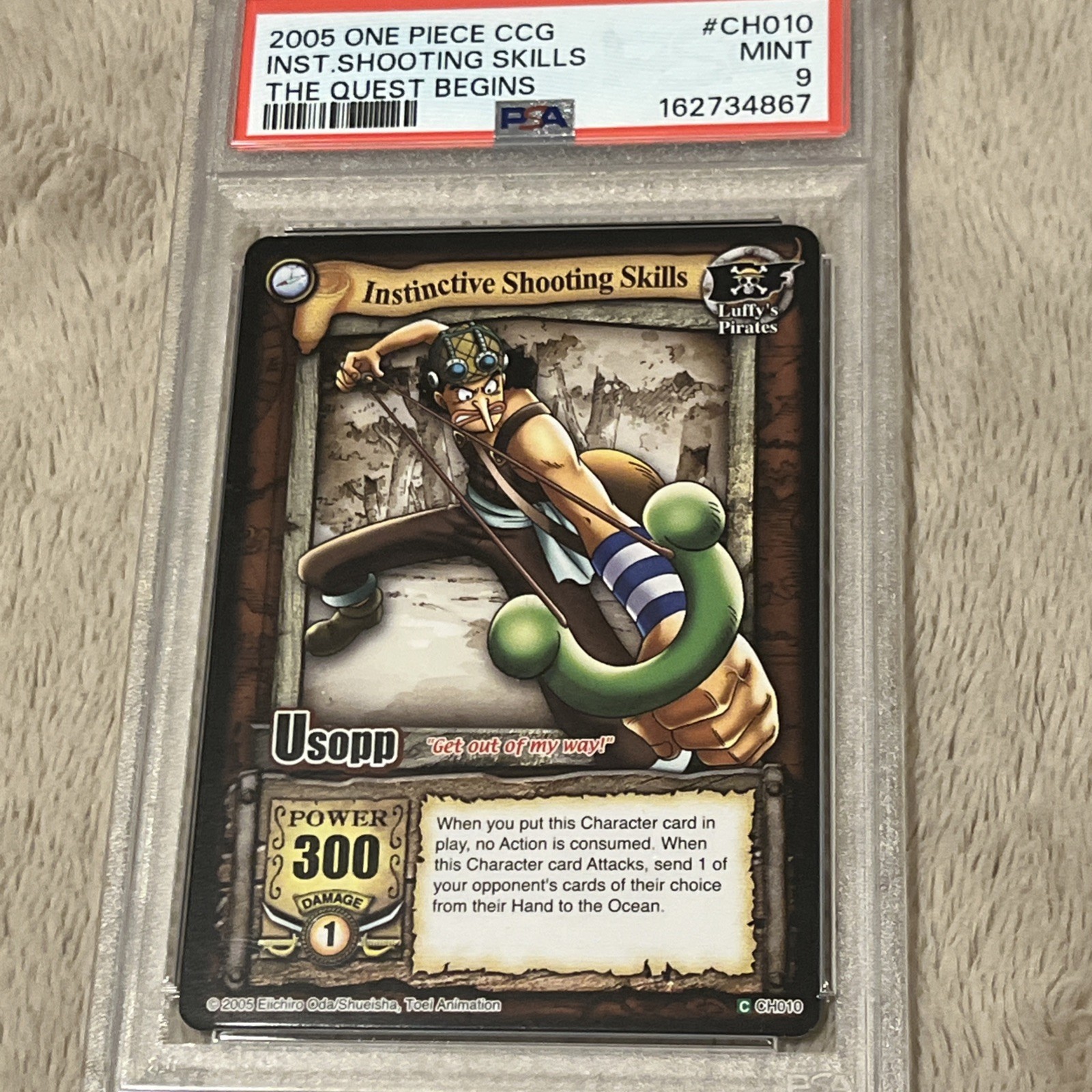 2005 One Piece CCG : Instinctive Shooting Skills : The Quest Begins : PSA 9 