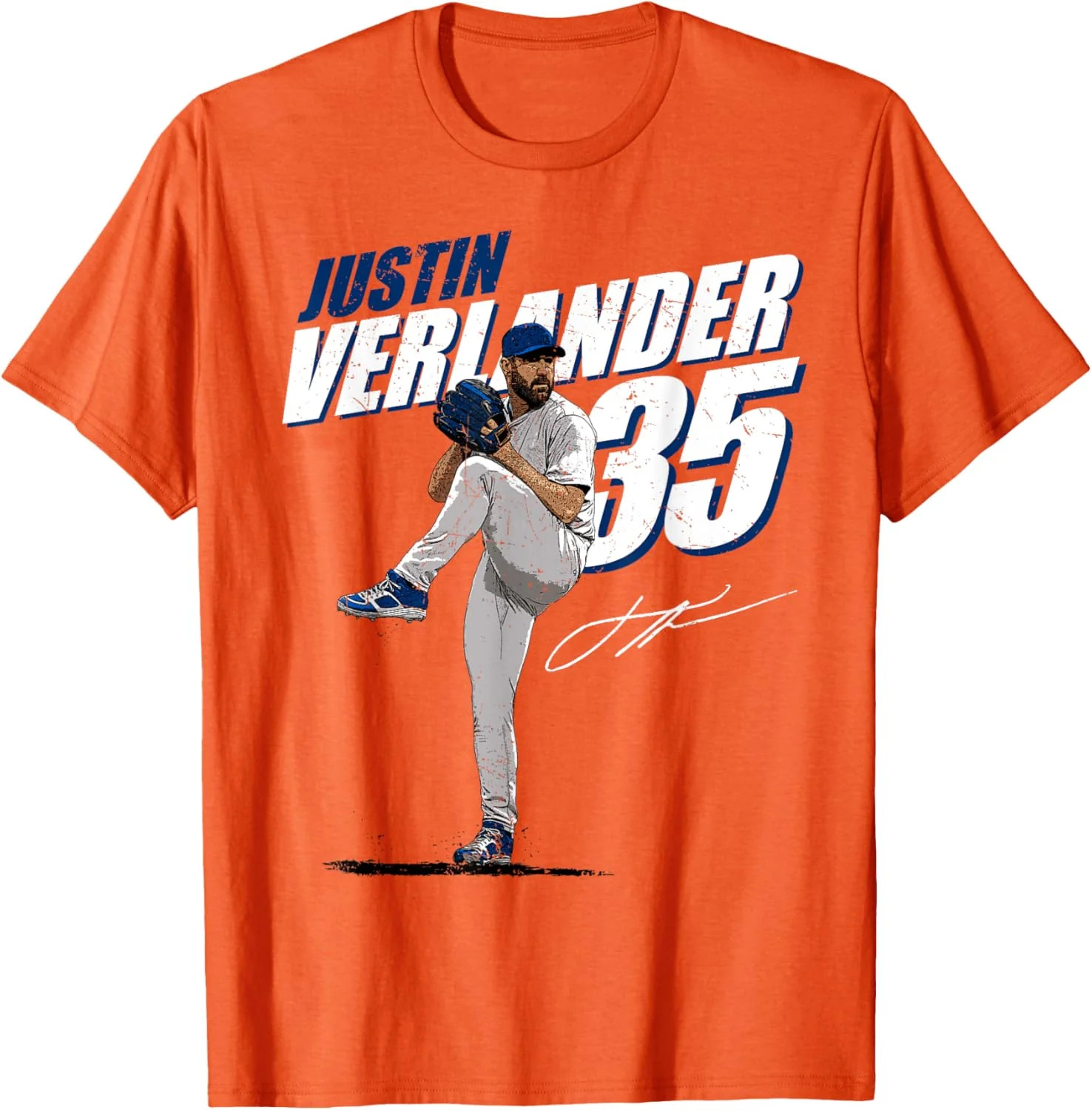 NEW Justin Verlander Signed Cotton Orange S-5XL T Shirt NP098