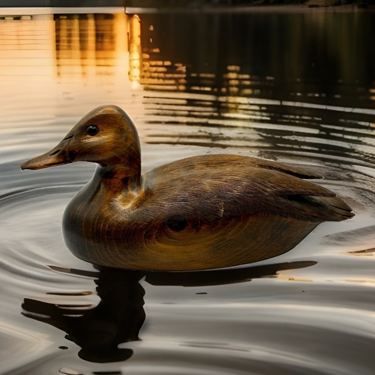 1986 T Swille Signed Hand Carved Canvasback Duck Decoy Vintage Wood Folk Art