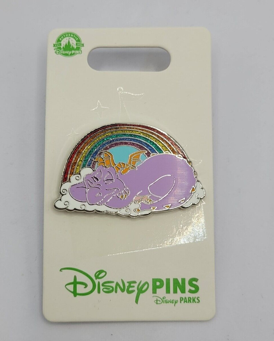 Disney Parks Epcot Figment Sleeping Cloud Glitter Rainbow Pin (2023)